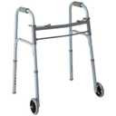 Medline Lightweight Junior/Lower Height Folding Walker with 5 Wheels ( Pack of 4)