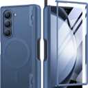 MOBOSI for Magnetic Z Fold 6 Case with S Pen Holder, Compatible with Magsafe, Full Body Shockproof Built-in Hinge Protection & Front Screen Protector Slim Phone Case for Samsung Galaxy Z Fold6, Blue (Samsung Galaxy Z Fold 6 Case (2024 Released), Dark Blue with S Pen Holder)