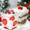 OTOB 150 Pack 5.4 oz Dessert Cups with Lids and Spoons | Serves 50 | Small Square Plastic Cake Pudding Cups, Mini Party Serving Cups for Parfait, Yogurt, Appetizers, Mousse, Dessert Shot Glasses Bowl