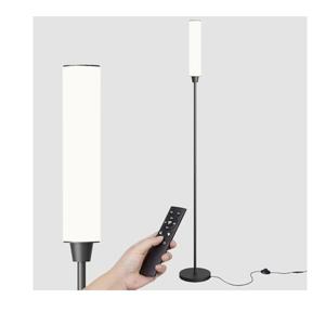 Floor Lamp with Remote Control,Bright Floor Lamps for Living Room/Bedroom/Office, Stepless Adjustable 3000K-6000K Colors and 10-100% Brightness,Standing Light with Foot Switch (Black)