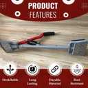 ZY326 Kneeless Carpet Stretcher, Tucker and Cutter Combo Heat-Treated Aluminum Handle, Nickel-Plated Pins, Professional Carpet Installation Kit