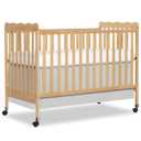 Dream On Me Carson Classic 3-in-1 Convertible Full-Size Baby Crib in Natural, GreenGuard Gold & BSA, 4 Mattress Heights, Converts to Day & Toddler Bed, Locking Wheels, Classic Nursery Design