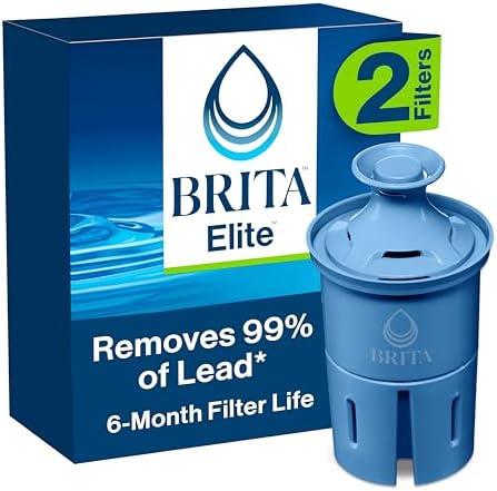 Brita Filter Replacements for Water Pitchers and Dispensers, Elite, NSF Certified to Remove 99% of Lead, 1count, Blue
