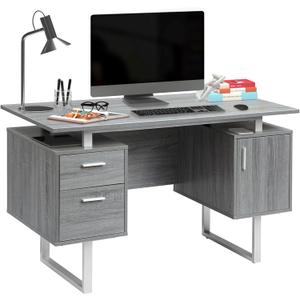 Techni Mobili Modern Office Desk with Storage, Gray (Grey)