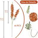 38" Orange Glitter Delphinium Artificial Flowers, 6PCS Sparkle Metallic Silk Delphinium Faux Larkspur Long Stem Flowers for Tall Vase for Home Wedding Table Decor(Orange)