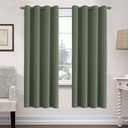 H.VERSAILTEX Ultra Soft Microfiber Thermal Insulated Antique Copper Grommet Blackout Curtains/Window Treatment Draperies 52 by 72 - Inch for Living Room/Bedroom,Set of 2 - Bronze Green (52"W x 72"L (Pack of 2))