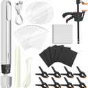 GIRAVO Trading Card Flattening & Cleaning Kit, Thermal Pen (USB) with Heat Papers, Clear Vinyl & Acrylic Sheets, Plastic Clamps, Sponge Pads, Bone Folder – Card Grading Prep & Centering Care Tools