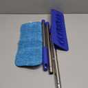 17.5" Professional Microfiber Floor Cleaning Mop, Flat Mop with Stainless Steel Handle, 2 Reusable Washable Pads, Wet and Dust Mopping for Hardwood, Vinyl, Laminate, Tile Cleaning (Blue)