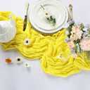 6 Pack Yellow Cheesecloth Table Runner 10FT Boho Cheese Cloths Gauze Fabric Table Runners 120 Inch Rustic Sheer for Spring Wedding Birthday Party Baby Shower Holiday Home