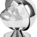 Stainless Steel Sugar Bowl with Lid Spherical Candy Jar and Seasoning Bottle for Home Kitchen Dining Table 5.51X5.51X6.29 Inch Modern Serving Container