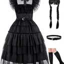 Black costume girls dress for Kids Black Family Costumes Halloween costumes girls Party Dress 11-12Y