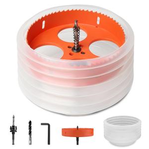 Storystore 6 inch Hole Saw for Recessed Lights, Hole Saw Kit with Dust Bowl, Drill Bit for Wood Metal Plastic, Bi-Metal Drywall Saw, Hole Cutter for Clean and Precise Cuts