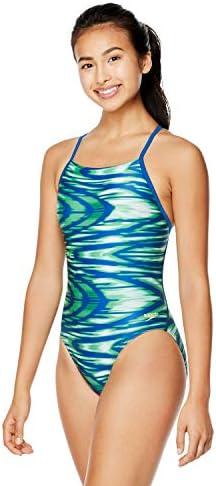 Speedo Womens Swimsuit One Piece Prolt Cross Back Printed Adult Team ColorsOne Piece Swimsuit, Size 30
