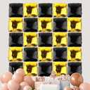 25pcs Square Foil Balloons Wall Kit, Double Sided Blow Up Square Balloon Backdrop for Wedding Birthday Party Anniversary Bridal Shower Tunnel Arch Decoration (Black & Gold)