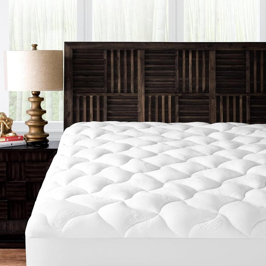 Ultra Soft Rayon Derived from Bamboo Plush Mattress Topper - Premium Mattress Pad - Twin XL (Twin XL, White)