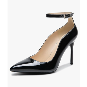 Women's Closed Toe Pointed Toe High Heels Pumps 4IN Stiletto Heels for Women Ankle Strap Dress Wedding Shoes 6.5