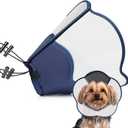 Hard & Heavy Plastic Dog Cone Collar Alternative for Small Dogs (Yorkshire Pomeranian) After Surgery, Adjustable Recovery Cone Anti-Lick, Elizabethan Protective Collar Cone of Shame for Healing (S(Neck Girth:9.84"-11.8"), Navy Blue)