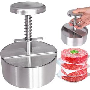 Burger Press Stainless Steel Hamburger Patty Maker Grill Griddle Flat