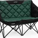 2-in-1 Reclining Camping Chair, Portable Folding Beach Lounge Chair with Footrest & Adjustable Backrest, Comfortable Lawn Chair for Adults Heavy Duty with Cup Holder for Outdoor Poolside Sports, 1 Pack