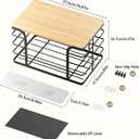 Potato and Onion Storage Bin,Kitchen Organizers Pantry Bin with Bamboo Top for Onion,Potato,Fruits,Vegetable,Produce Storage, Black