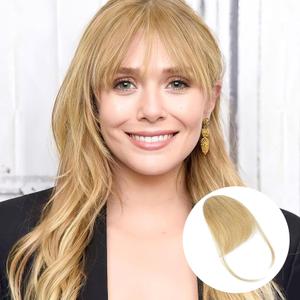 BOGSEA Clip in Bangs 100% Human Hair Bangs with Temples Bangs Hairpieces for Women Clip in Fake Bangs for Daily Wear ((16#), Wispy Bangs)