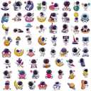 3 x Space Astronaut Stickers for Kids, 61 PCS Waterproof Space Sticker for Water Bottles Laptop Phone Case Luggage, Cute Vinyl Spaceman Stickers