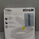 KOHLER 25876-0 Hyten 3" Height, Elevated Soft Close Round Toilet Seat, Contoured Seat with Grip-Tight Bumpers, Quick-Attach Hardware, White