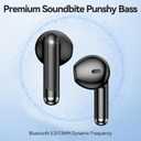 Wireless Earbuds, Bluetooth 5.3 Headphones Deep Bass Stereo Sound with ENC Noise Cancellation Wireless Headphones with 50H Playback and LED Display, IPX7 Waterproof Ear Buds Black