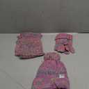 Kids Winter Hat Gloves Scarf Set,Girls Toddler Winter Hat Beanie with Pom Neck Warmer Gaiter Mittens Fleece Lined Set