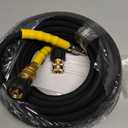 4200PSI Pressure Washer Hose 50FT with 3/8" Swivel Quick Connect for Cold/Hot Water, Kink Resistant Steel Wire Braided,1/4" Wear Resistant Power Washer Hose with 2 M22 14mm Adapter Set