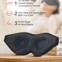 MABAO 2 Packs Sleep Mask for Side Sleeper, Eye Mask for Sleeping Women Men, 3D Contoured Cup No Eye Pressure 100% Light Blocking Sleeping Mask with Adjustable Strap Night Blindfold Flight, Nap, Black