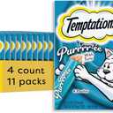 Temptations Creamy Puree Squeezable Lickable Wet Cat Treats with Tuna, 0.42 oz. Tubes, 4 Count, Pack of 11 (44 Total) BB: 05/09/27
