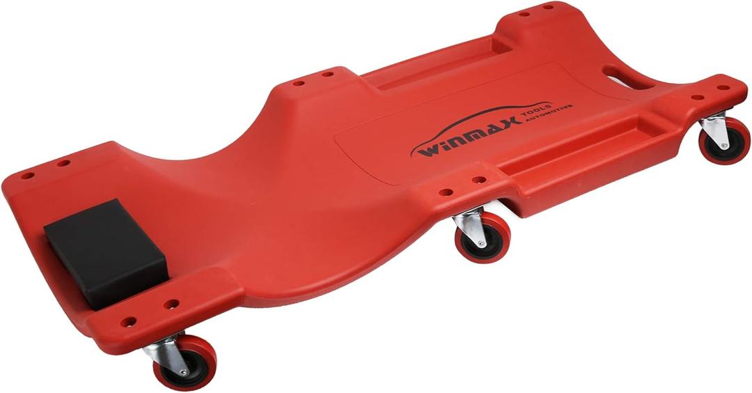 WINTOOLS Low Profile Red 40 Inch Creeper Garage Plastic Rolling Car Repair Mechanic Cart WINTOOLS Low Profile Red 40 Inch Creeper Garage Plastic Rolling Car Repair Mechanic Cart