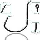 Fishing Hooks, Circle Hooks, Offset Circle Hooks, High Carbon Steel for Saltwater Fishing 50/25 Pack