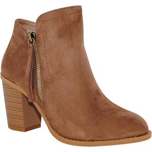 TRENDSUP COLLECTION Women's Fashion Suede Booties (9, Taupe)