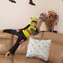 Halloween Pillow Covers 18x18 inch Set of 2 White Ghost Throw Pillow Cases Soft Plush Faux Fur Wool Couch Cushion Case for Chair Sofa Bedroom Living Room Home Decor