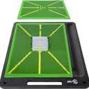 Golf Mat Pro Premium Swing Training Mat for Analyzing Swing Path and Ball Impact, Replaceable Golf Practice Mats for Indoor Outdoor Hitting Training, Gifts for Men (Simple)