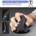 ZLOT Vertical Wireless Mouse,2.4G USB Optical Ergonomic Mice with 3 Adjustable DPI 1000/1600/2400 and 6 Buttons for Laptop, PC, Computer, Desktop, Black