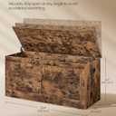 VASAGLE Storage Chest, Storage Trunk with 2 Safety Hinges, Storage Bench, Shoe Bench, Farmhouse Style, 15.7 x 39.4 x 18.3 Inches, for Entryway, Bedroom, Living Room, Rustic Brown ULSB164K01