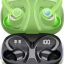 Wireless Earbuds, Bluetooth 5.4 Headphones Sport, Over Ear Buds With ENC Noise Cancelling Mic, 48H, Wireless Earphone With Earhooks, Stereo Deep Bass, IP7 Waterproof ear bud for Workout Running, Green