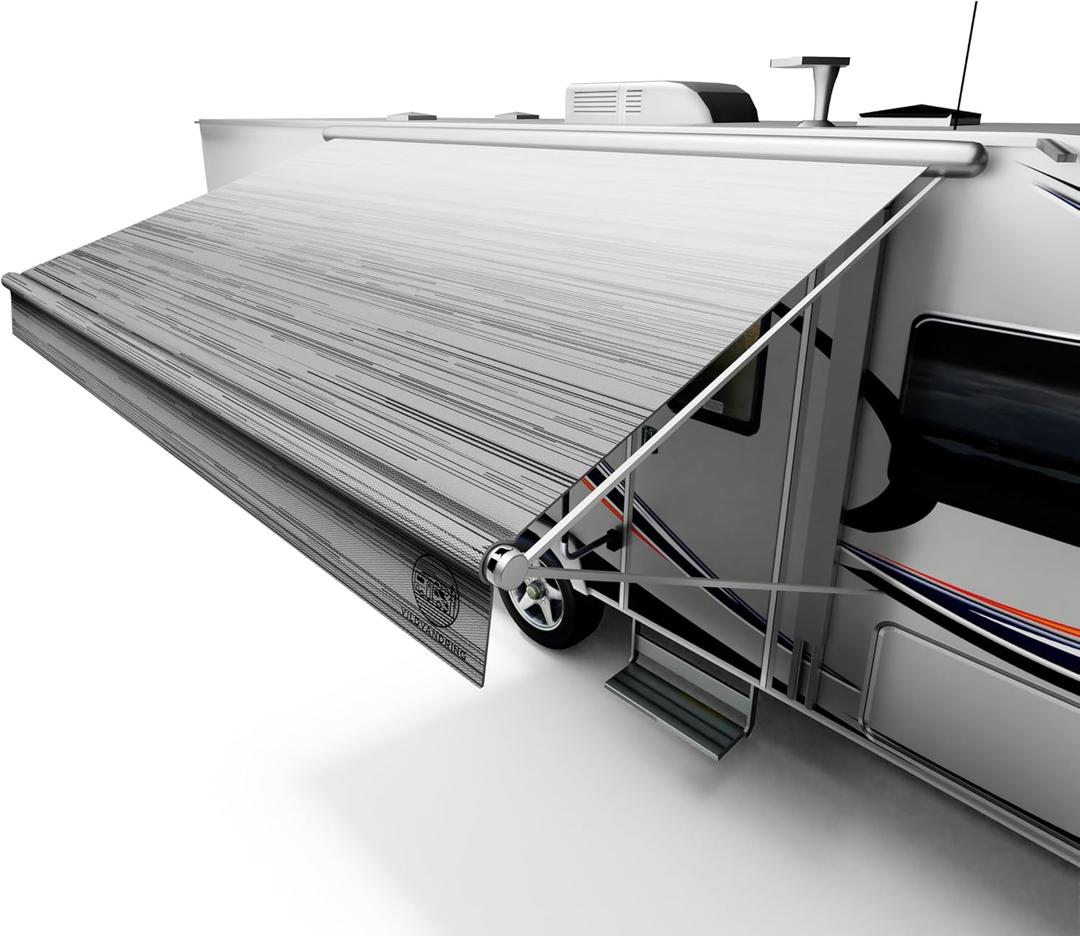 Heavy-Duty RV Awning Fabric Replacement 19ft  Camper Awning Fabric Replacement, 19.5oz Heat-Sealed Vinyl, UV-Resistant, Sunproof, Weatherproof, Universal Outdoor Canopy for RVs, Motorhomes & Trailers (Gray Fade)