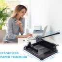 Heavy Duty Paper Cutter for A4 Paper, Guillotine Paper Cutter 12 Inch, 400 Sheet Capacity, Solid Steel Construction, Black