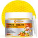 Turmeric Kojic Acid Cleansing Pads, 50 PCS Turmeric Pads for Face Dark Spots Cleansing & Exfoliation (1 Count (Pack of 50))