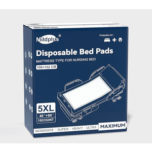 Heavy Duty Underpads 40"X60" Super Sized Chucks Pads 270 Grams Disposable Bed Pads with Strength Cloth Backing Extra Absorption Pads for Incontinence (100X152CM, 15 Count, Discreet Packaging)