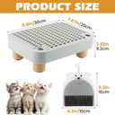Litter Box Step, Cat Li-tter B-ox Step with Removable Wooden Legs, Litter Box Ramp for Small & Elderly Cats, Anti-Tracking & Easy to Clean(Color:Gray)