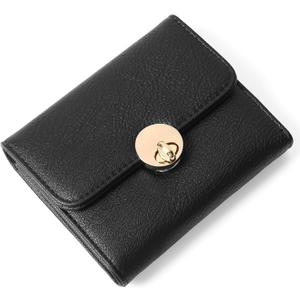 FALAN MULE Small Wallet for Women Card Holder RFID Vegan Leather Trifold Ladies Wallets with ID Window