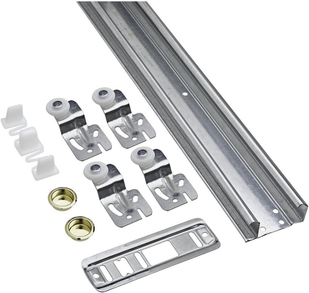 National Hardware N343-111 By-Passing Door Hardware Set, 48-Inches, Coated with WeatherGuard Protection, Galvanized