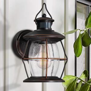 Motion Sensor Outdoor Wall Lights, Advanced Dusk to Dawn Exterior Fixtures Wall Sconce, Porch Light Wall Mount for Outside Patio, Entryway, Garage (Oil Rubbed Bronze)