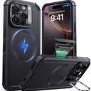 ESR for iPhone 16 Pro Case with Stash Stand, Camera Control, 23FT Military-Grade Shock-Absorbing Drop Protection, Compatible with MagSafe Accessories, Magnetic Cyber Series, Black