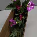 HyeFlora Artificial Flowers for Outdoors 2PCS Faux Petunias Silk Fake Flowers for Outside Planter UV Resistant Realistic Home Garden Porch Decor (Fuchsia)